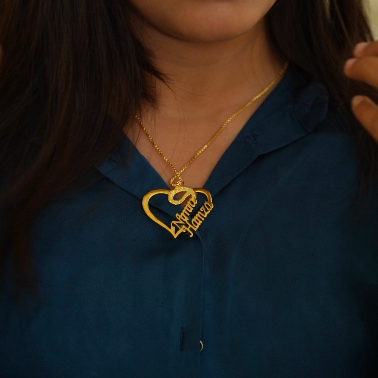 Couple Heart Name Necklace