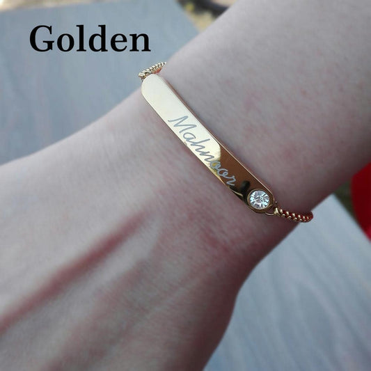 Adjustable Engrave Name Bracelet For Girls