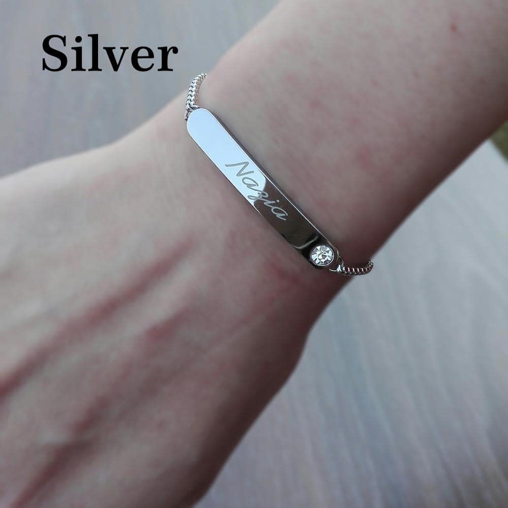 Adjustable Engrave Name Bracelet For Girls