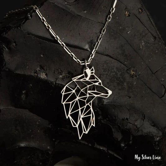 Origami Wolf Necklace